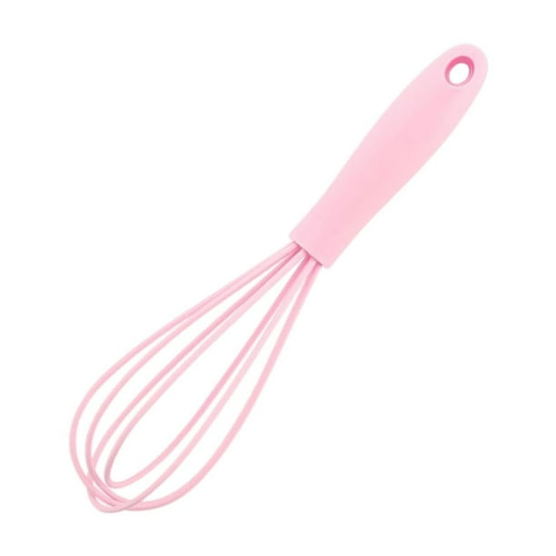 Batidor de huevos de silicona, utensilio de cocina, antiadherente, para salsas Rosado