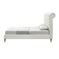 thumbnail image 4 of Rustic Manor Selina Tufted Linen King Full Size Bed Frame, No Box Spring Needed, Cream White, 4 of 8