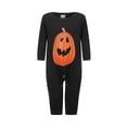 thumbnail image 3 of Pijamas familiares a juego para Halloween, peleles para bebé/ropa para perro/camisetas de manga larga y pantalones con estampado de calabaza., 3 of 7