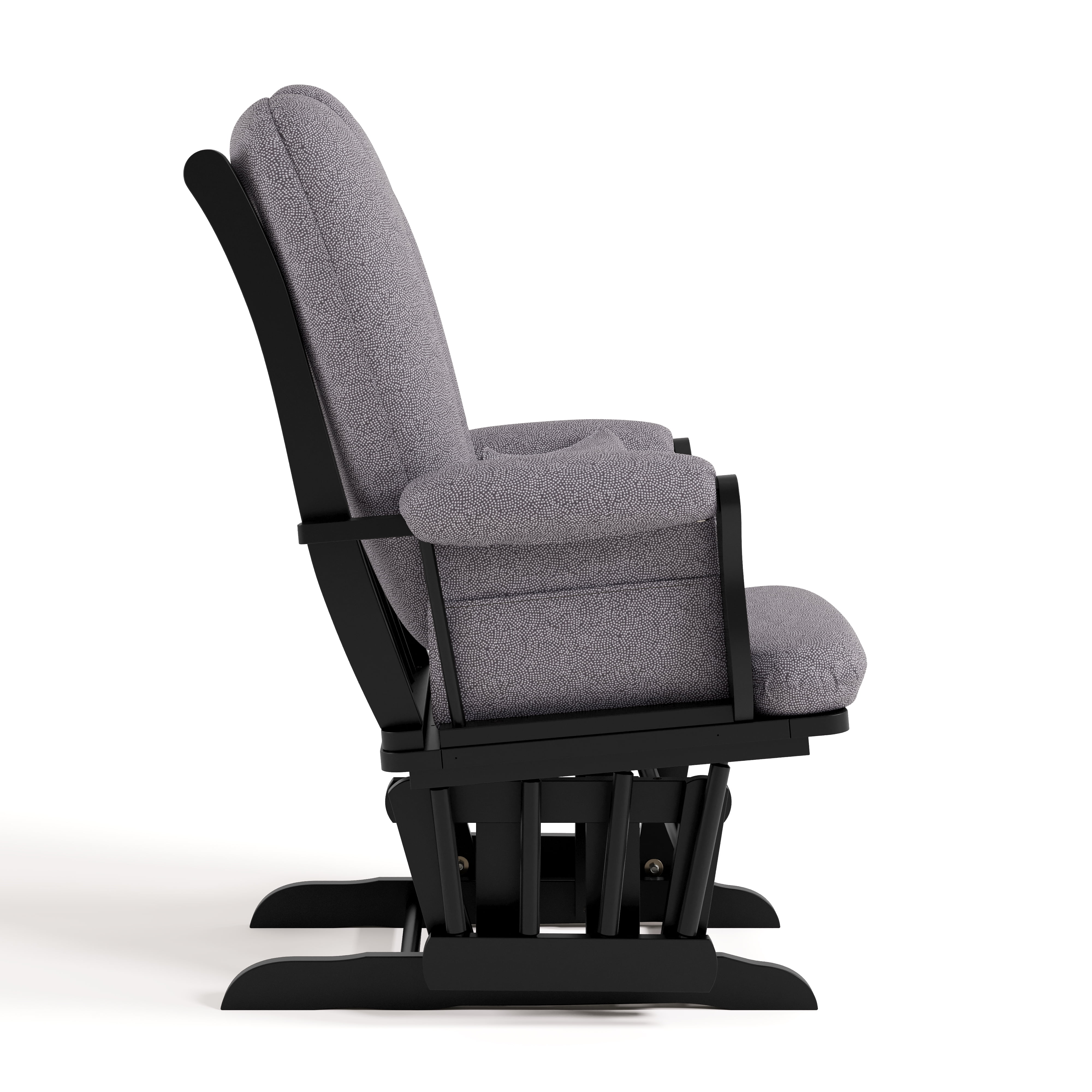 Storkcraft Tuscany Infant Nursery Glider & Ottoman Black with Gray Swirl