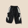 thumbnail image 2 of OSOLU Children Boys Pants Casual Color Block Patchwork Sweatpants Comfortable Athletic Joggers Daily Wear Playful Travel Trousers, 2 of 4