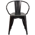 thumbnail image 2 of Bowery Hill Metal Stackable Dining Arm Chair in Black and Antique Gold, 2 of 4