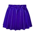 thumbnail image 2 of Aislor Youth Girls Metallic Athletic Dance Pleated Mini Skirts High Waist Scooter Skater Skort 2-16 Royal Blue 10-12, 2 of 6