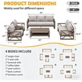thumbnail image 3 of ELPOSUN Aluminum Outdoor Patio Furniture Set,8-Pieces Modern Metal Outdoor Furniture, Faux Wood Grain Finish Frame Patio Conversation Sofa Sets with 6"Thick Cushion for Porch,Backyard,Deck,Beige, 3 of 7