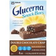 Glucerna Double Chocolate Crisp Snack Bars, 4 Pack
