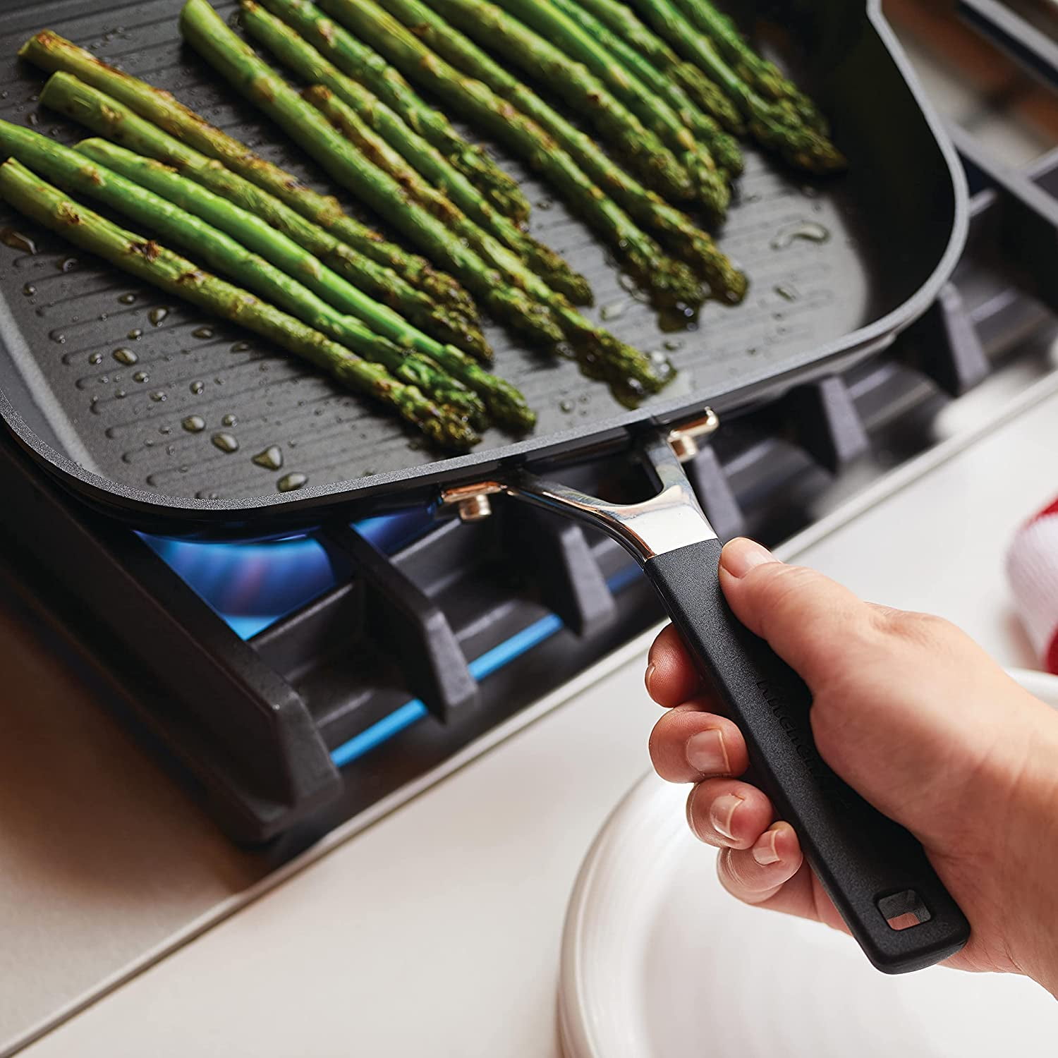 Hard Anodized Nonstick Square Grill Pan, 11.25 Inch,  Black