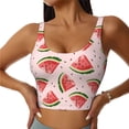 thumbnail image 2 of Uemuo Hand Drawn Watermelon Pattern Women's Sports Bra - High Impact Support, Breathable, and Comfortable Athletic Bra for Running, Yoga, and Workouts, 2 of 9