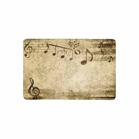 Old Door Decor MKHERT Music Notes on Old Paper Sheet Doormat Rug Home Decor Floor Mat Bath Mat 23.6x15.7 inch ()