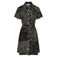thumbnail image 5 of Dark Gray Patterned Patchwork Quilt Womens Shirt Dresses Women'S Short Sleeve Dress Turn-Down Collar Dress A Line Casuall Dress Oversize(XS-6XL), 5 of 7
