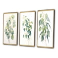 thumbnail image 3 of Designart "The Minimalist Essence of Eucalyptus in Green and White V" Floral Framed Wall Art Set Of 3 - Green Floral Frame Canvas Set For Living Room Decor, 3 of 7