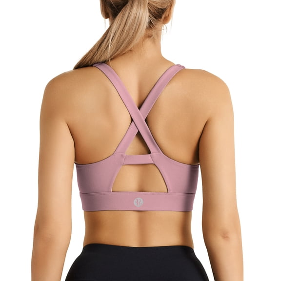 RUNNING GIRL Women’s Sports Bra Crossback Padded Athletic Yoga Workout Top Medium Support Gym Fitness Crop Tank