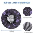 thumbnail image 3 of Shower Caps,Purple Halloween Ghosts Skulls and Bats Waterproof Shower Cap for Women 4 Pieces,Double Reusable Hair Cover for Shower PEVA Elastic Stretch Hem, 3 of 7