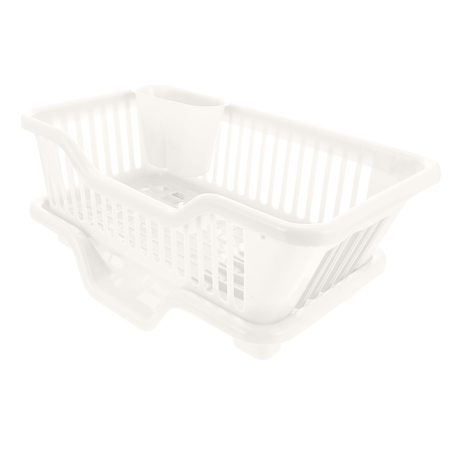 SLUOHZXI Dish Drying Rack for Kitchen Counter - Large Dish Rack with Drainboard, Rustproof Dish Drainer with Utensil Holder for Sink,White