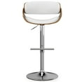 thumbnail image 2 of Simpli Home Amery Mid Century Modern Adjustable Swivel Bar Stool in White Vegan Faux Leather, 2 of 11