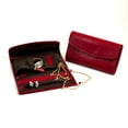 thumbnail image 4 of Croco Textured Red Leather Snap Closure Velour Lined Jewelry Clutch GM8758, 4 of 5