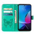 thumbnail image 6 of SaniMore Case for Motorola Moto G Power 2023 (6.5"), PU Leather Skin with Luxury Embossed Butterfly [Wrist Strap & Card Slots & Flip Kickstand] Full-body Shockproof Business Wallet Cover, Green, 6 of 7