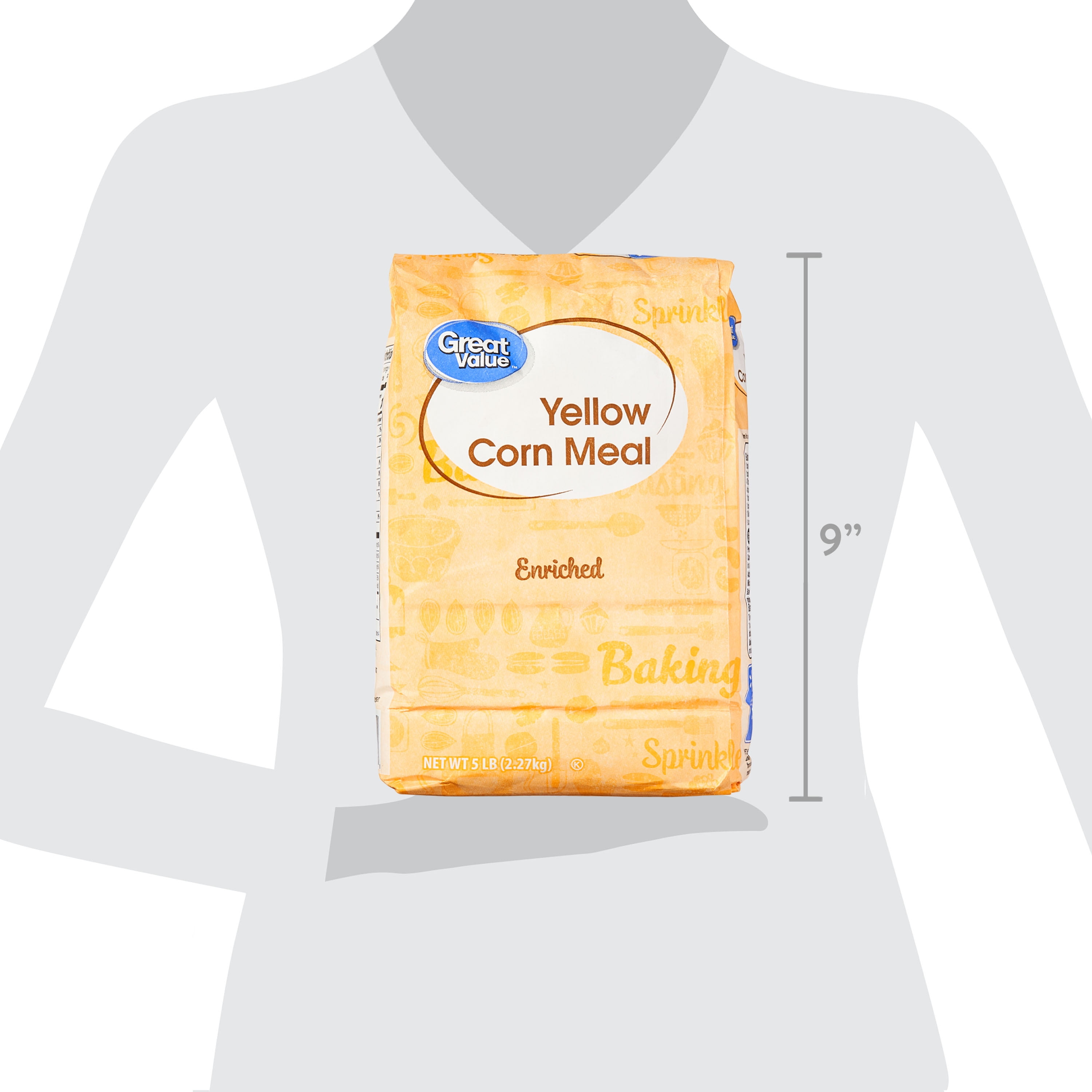 Great Value Enriched Yellow Corn Meal Flour, 80 oz Bag