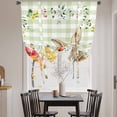 thumbnail image 3 of Sage Green Easter Tie Up Curtains for Windows, Adjustable Balloon Window Shades, Bunny Spring Floral Checkered Kitchen Window Treatments Farmhouse Short Curtains with Rod Pocket 42"x45", 3 of 8