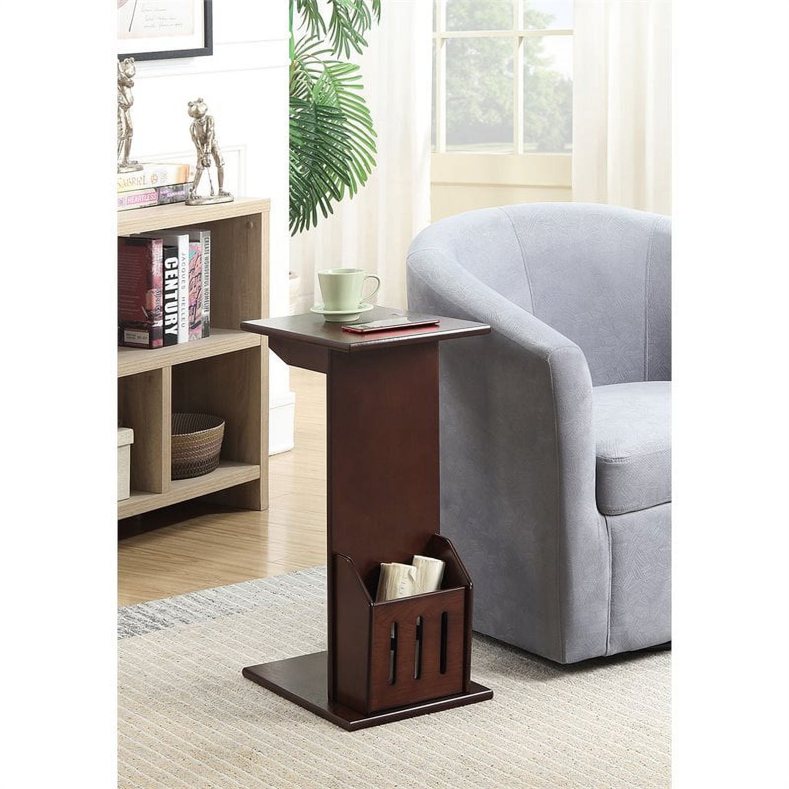 Convenience Concepts Designs2Go Abby C End Table with Magazine Holder, Espresso