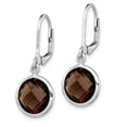 thumbnail image 3 of Auriga Fine Jewelry 925 Sterling Silver Rhodium-plated Smoky Quartz Dangle Earrings for Women, 3 of 6