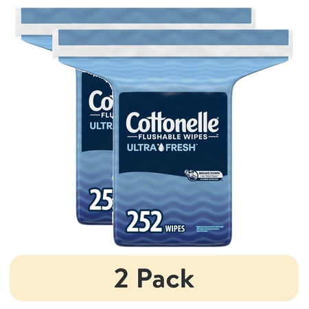 (2 pack) Cottonelle Ultra Fresh Flushable Wet Wipes, 1 Resealable Bag