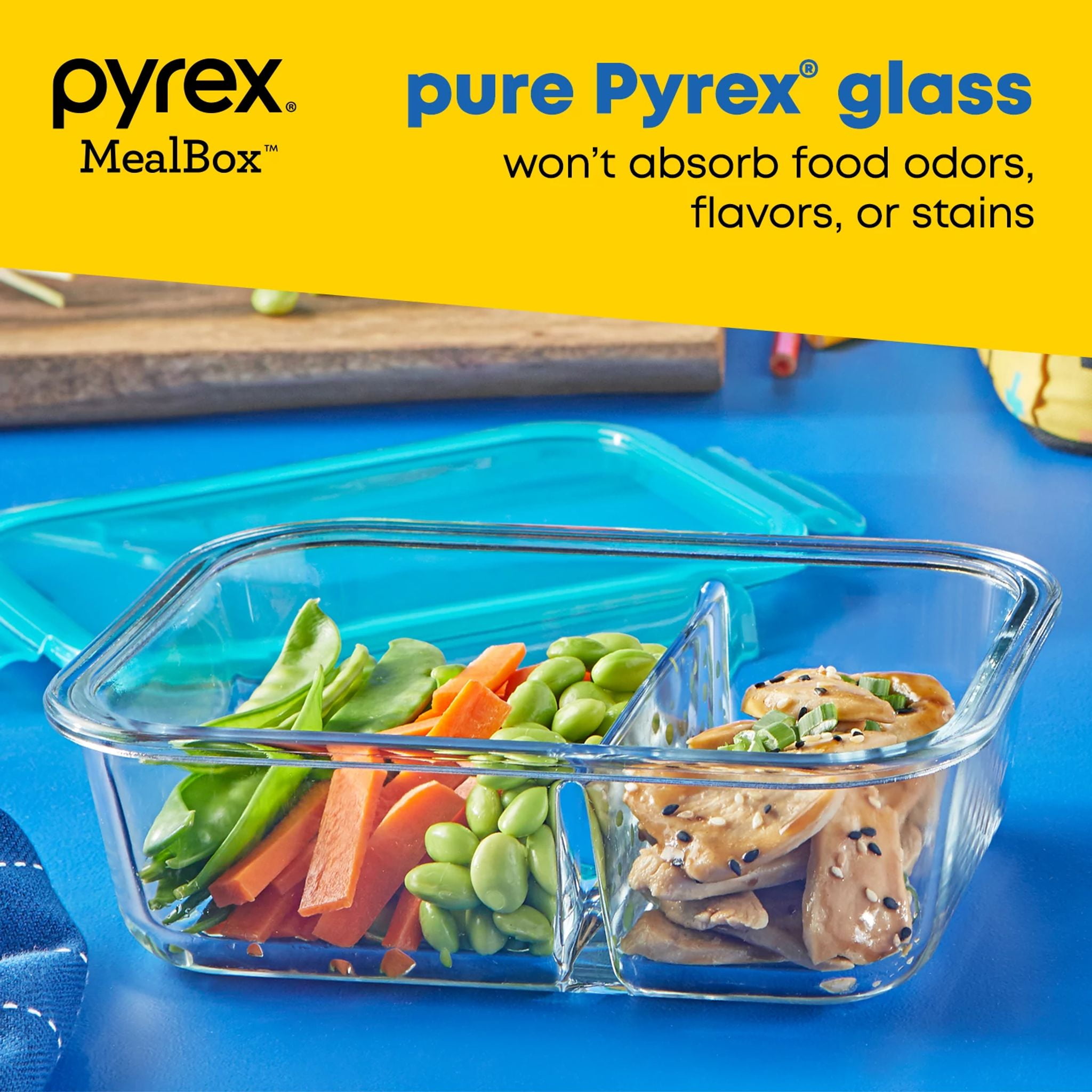  Pyrex Mealbox 10-Pc Bento Box Set, 2.3-Cup Divided Glass Food  Storage Containers Set, Non-Toxic, BPA-Free Latching Lids, Freezer,  Microwave and Top-Rack Dishwasher Safe, Compartment Bento Lunch Box: Home &  Kitchen