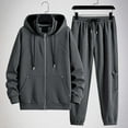 thumbnail image 2 of VBTAPA Mens Hoodie Sweatsuit 2 Piece Casual Sports Outfits Solid Color Zip Up Hoodies Jacket with Drawstring Long Pants Set Big and Tall Track Suit Sets with Pockets Sale of Today Gray XXXXL, 2 of 8