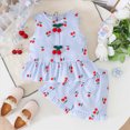 thumbnail image 2 of KPOPLK 4T 5T 6 T 7T Kid Girl Clothes Shorts Set 2 Piece Outfits Summer Casual Short Sleeve Top and Shorts Set(4-5 Years,Light Blue), 2 of 6