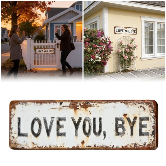 1pc Love You, Bye – Vintage Wood Wall Sign, Love You Bye Wood Signs, Hallway Entryway Door Signs Decor, 40 X 10 cm Wood Rustic Wall Art, Farmhouse Style Hanging Plaque for Decoration(1PC)