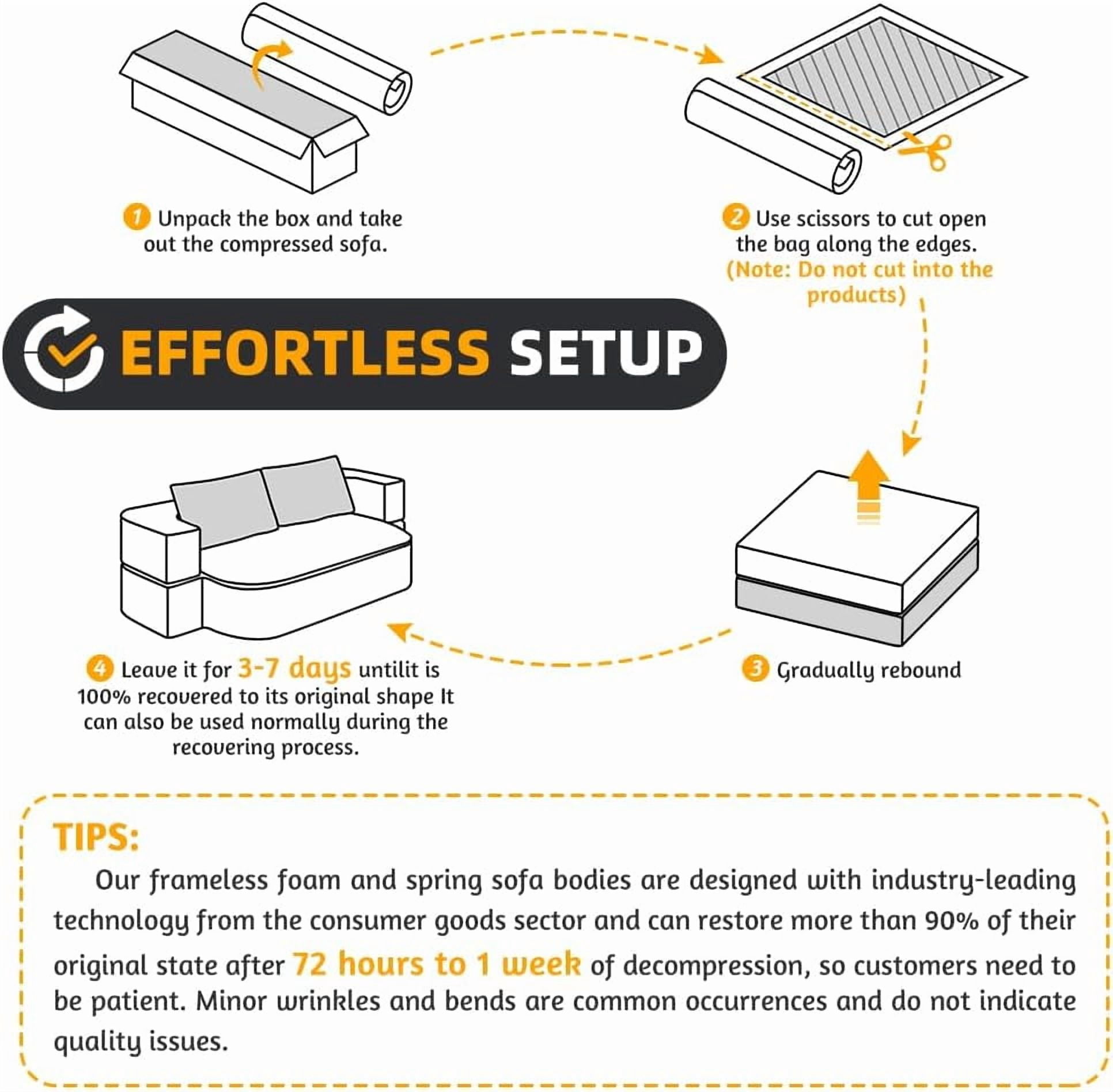 78.7'' Folding Sofa Bed Queen Sleeper Sofa, 2-in-1 Convertible Corduroy Boneless Couch with Blanket, Modern Futon Loveseat Couches for Living Room, Guest Bed, No Assembly Couch, Dark Grey
