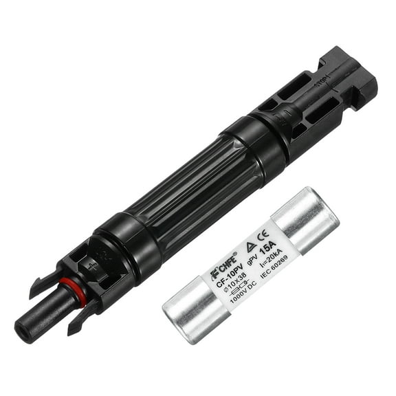 Uxcell Solar Fuse Holder 15A 1000V Waterproof PV In-Line Fuse Holders with Fuse