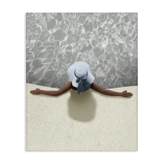 Stupell Industries Coastal Summer Aerial View Person Pool Water Canvas Art, 24 x 30, by Marcus Prime