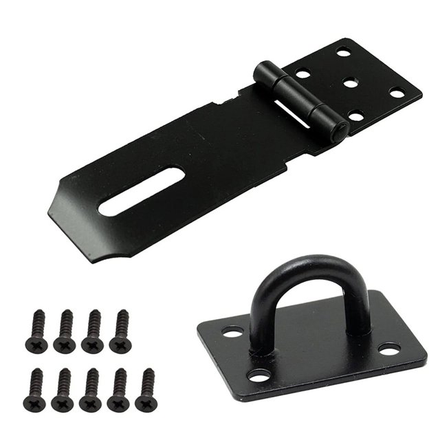 Stainless Steel Door Padlock Hasp Kit Anti Theft Folding Lock Buckle Plate Hitch