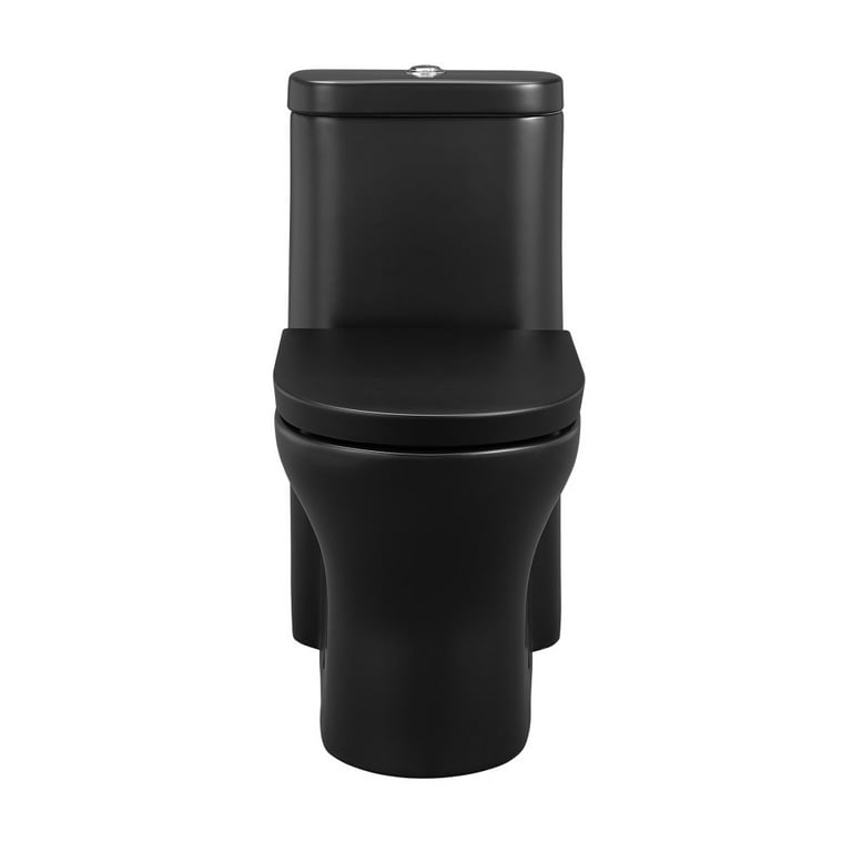 Matte Black Toilet Modern One Piece Dual Flush - Siena