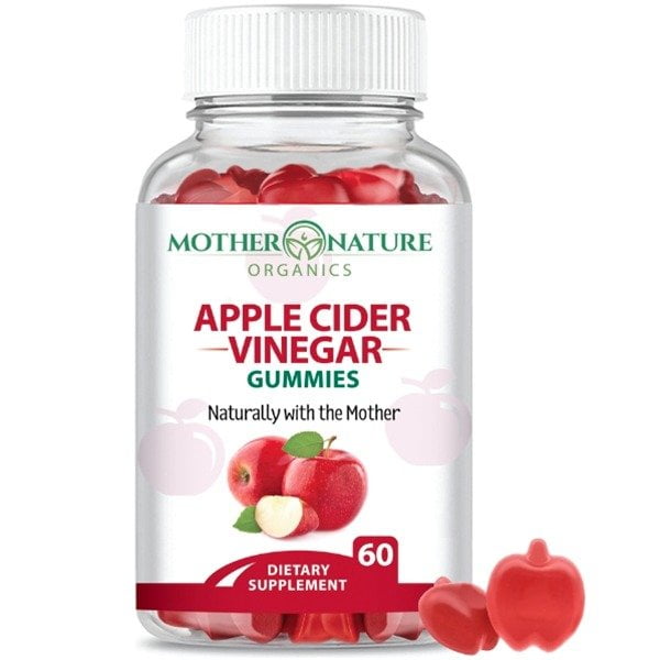 Apple Cider Vinegar Gummies 60 Gummies Mother Nature Organics Gluten Fre Vegan Non Gmo 7439