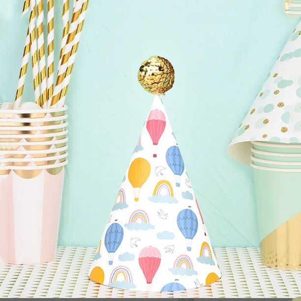Sombreros de fiesta de feliz cumpleaños para niños y niñas, gorros hechos a mano con bonitos astronautas, monstruos, animales, decoración para Baby Shower