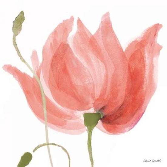 Floral Sway Peach II Canvas Art - Lanie Loreth(24X24)