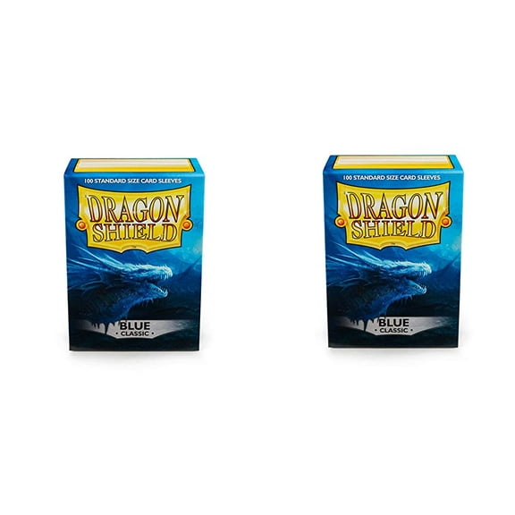 2 Packs Dragon Shield Classic Blue Standard Size 100 ct Card Sleeves Individual Pack