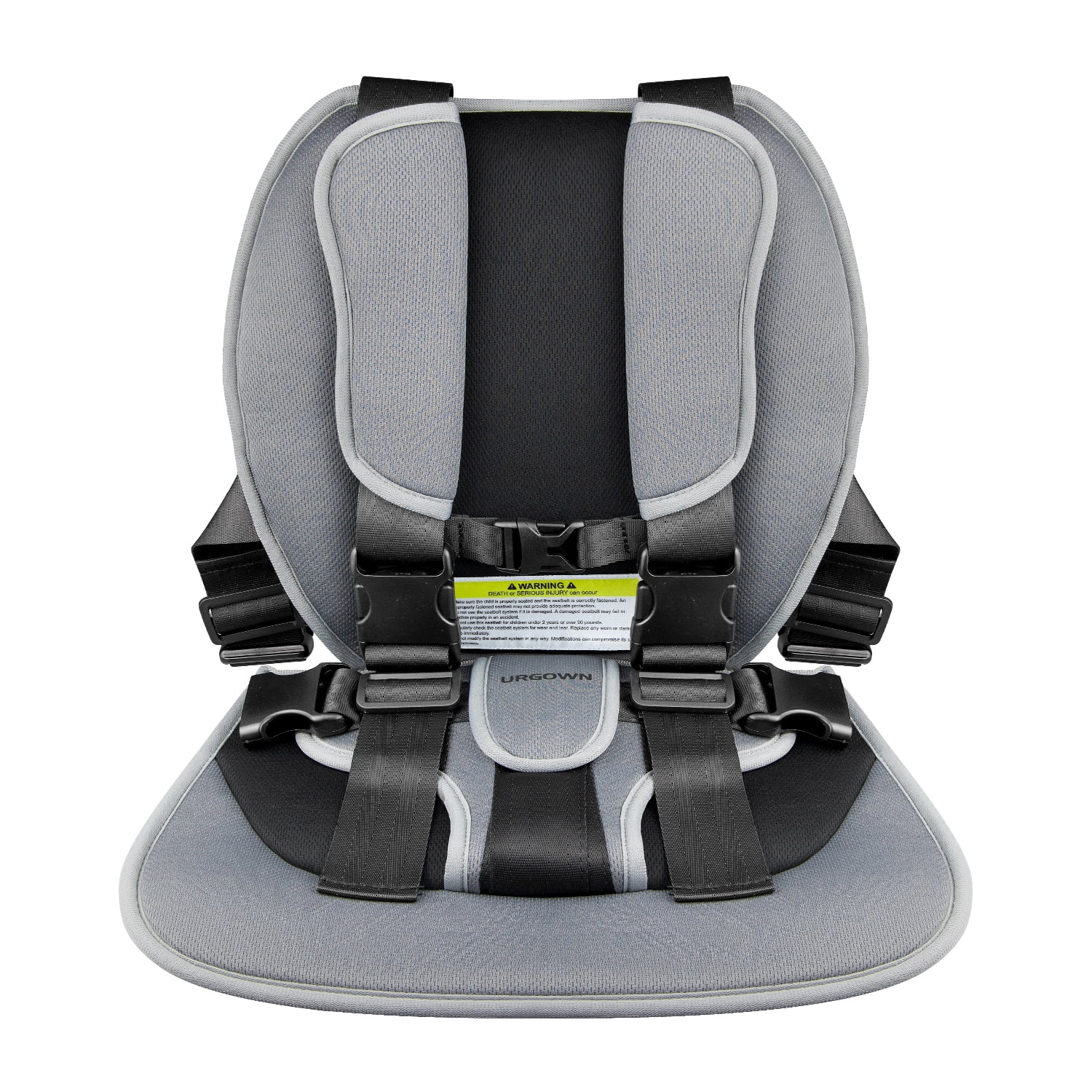 Golf Cart Seat Cushion/Positioner, 5-Point Adjustable Safety Harness, Gray