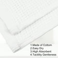 thumbnail image 4 of Unique Bargains 1Pc Waffle Weave Pattern Soft Absorbent Cotton Bath Towel White 55.12''x27.56'' for Bathroom Shower, 4 of 7