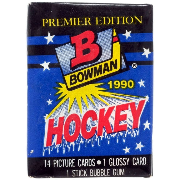 NHL 1990 Bowman Hockey Premier Edition Trading Card Wax Pack (14 Cards)