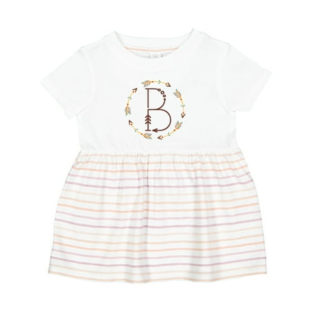 

Inktastic B Monogram Letter Tribal Wreath Girls Baby Dress