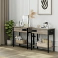 thumbnail image 2 of 23" End Table with Charging Station- Flip Top Narrow Side Tables With Storage Drawers/USB Ports/Outlets, Sofa Couch Bedside Table Night Stand Furniture for Living Room Bedroom Office, 2 of 9