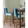 thumbnail image 2 of Blue Ombre Bar Stool Covers Set of 6, Coastal Beach Modern Abstract Art Stretch Washable Bar Chair Covers with Backs, Removable Pub Counter Height Chair Cover for Kitchen Dining Room Cafe, 2 of 7