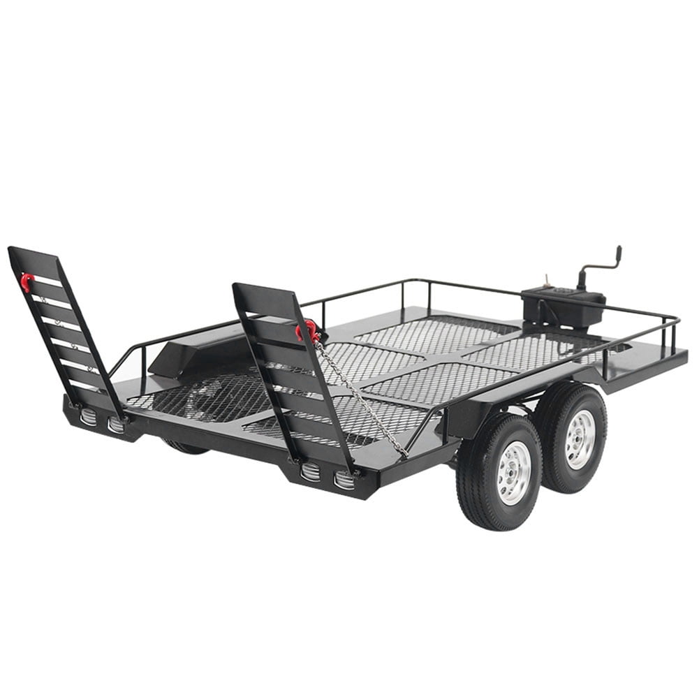 CNMF RC Trailer,Metal Trail Car Trailer Accessory With Four Tires Fit