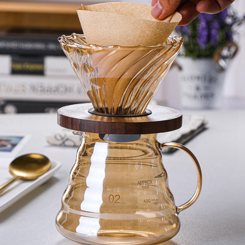 Simple Coffee Filter V60 Glass Coffee Dripper Filter Funnel Reusable Coffee Jug 