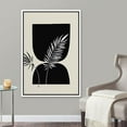 thumbnail image 2 of PixonSign Framed Canvas Print Wall Art Geometric Dark Retro Vintage Palm Leaf Collage Abstract Shapes Illustrations Modern Art Boho Decorative Chic for Living Room, Bedroom, Office - 24"x36" WHITE, 2 of 5