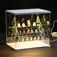 thumbnail image 3 of Unique Bargains Clear Acrylic Display Case with LED Light 3 Tier Dustproof Boxes for Collectibles(12.6x9.45x11.81)White, 3 of 7