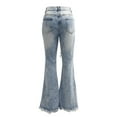 thumbnail image 6 of Low Rise Trendy Denim Pants Ripped Bootcut Hem Fashion Jeans Full Length Distressed Jeans Long Trousers Teen Girls Y2k, 6 of 6