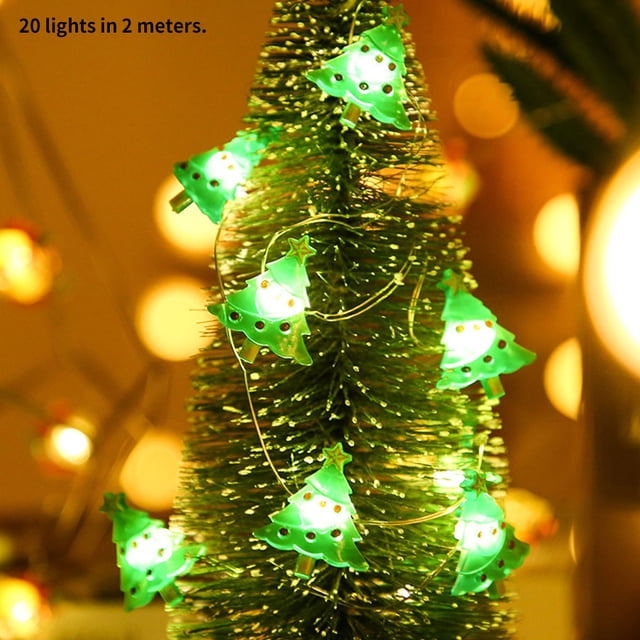 Bearachild LED Decoración navideña 2M 20LED Papá Noel Copo de nieve Árbol Lámpara LED Cadena Adorno navideño Regalo de Año Nuevo de Iluminación navideña árbol de Navidad Bearachild HA001944-06